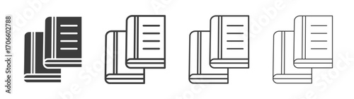 Book copy vector icon set in black and white color.