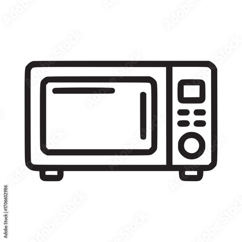 Vector art of microwave oven line icon kitchen appliance vector illustration of a microwave for cooking and heating food modern design, simple and elegant style for web and print