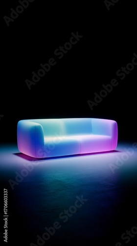 Multicolored led sofa indoor