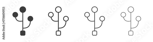 Code Fork vector icon set in black and white color.