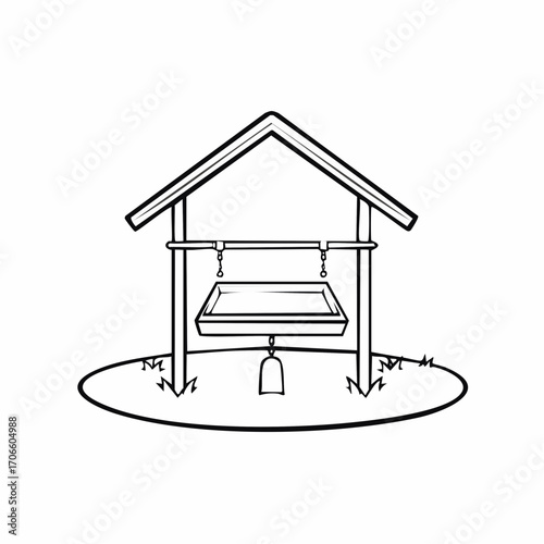 Simple Line Art Illustration of Feed Trough