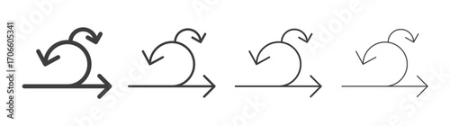 Agile vector icon set in black and white color.