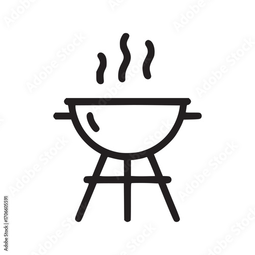 Illustration of a barbecue grill this simple and modern design is perfect for representing outdoor cooking, summer, party, or food in a clean and minimalist style