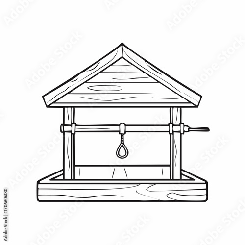 Simple Line Art Illustration of Feed Trough