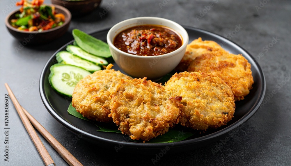 Fototapeta premium Pempek Palembang Fish Cake. Traditional Indonesian Food