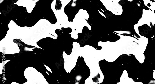 Black and white abstract line pattern with organic irregular shapes