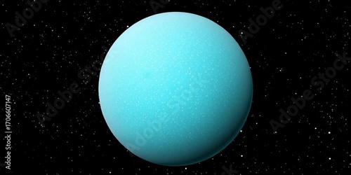 Planet Uranus floating in the solar system in orbit within space
