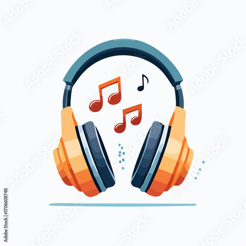 Pixel Art Headphones With Musical Notes