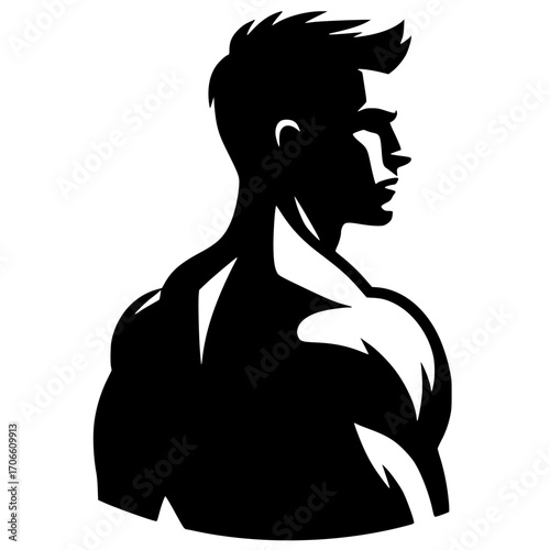 Silueta de retrato de hombre guapo