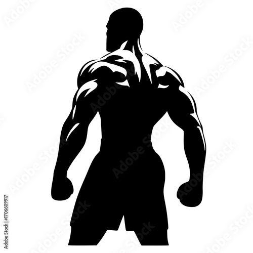 Silueta de un hombre combatiente