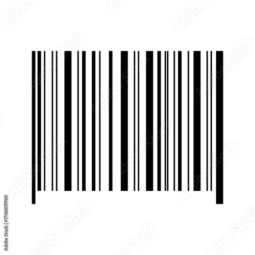 Barcode tag template isolated on white background. Empty bar code mockup without numbers. Visual data digital representation with product information. Vector graphic illustration