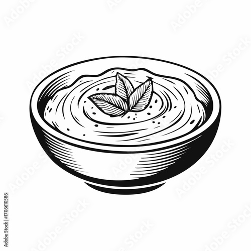 hummus line art vector minimalistic drawing food illustration