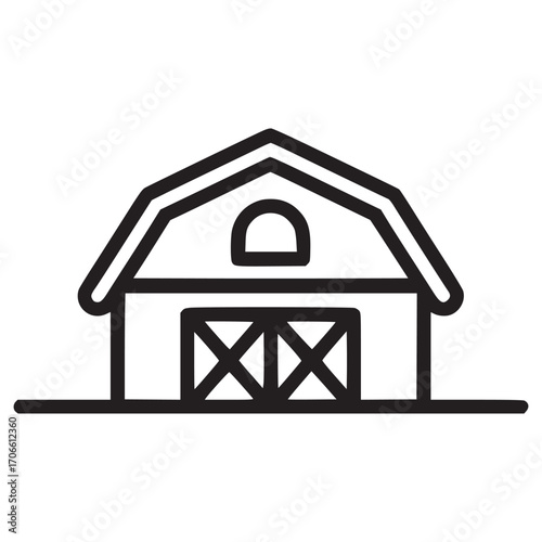 Illustration of a barn the barn is drawn in a simple, minimalist style, with clean lines and a focus on the essential elements of the building the design is modern and versatile