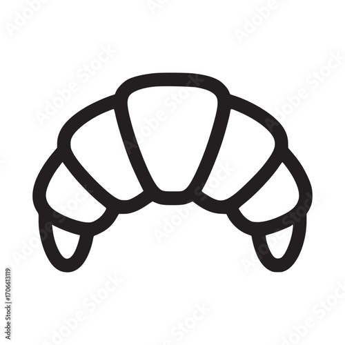 Illustration of a croissant the croissant is a crescent shape it is a simple, minimalist design, perfect for icons, logos, or other graphic design projects