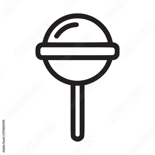 Vector art of a minimalist line art illustration of a lollipop, , showcasing a classic candy in a simple and modern design, perfect for sweet treat themes
