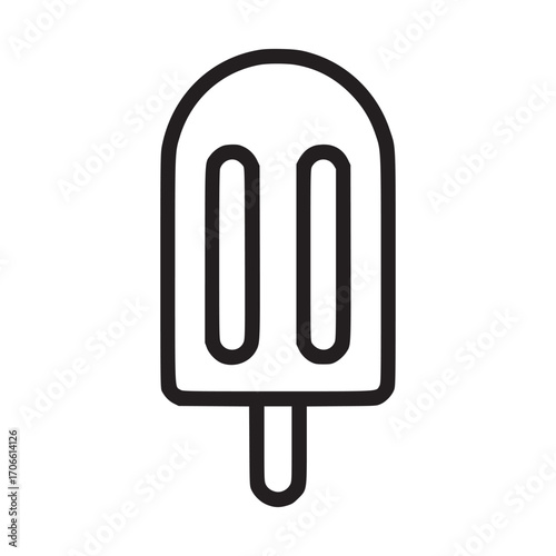 Vector art of minimalist popsicle icon simple vector illustration of a frozen treat on a stick, perfect for summer themes, dessert menus, or foodrelated designs clean and modern design