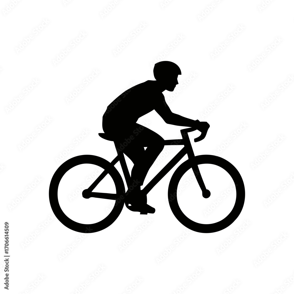 Obraz premium Silhouette a cyclist riding a bicycle