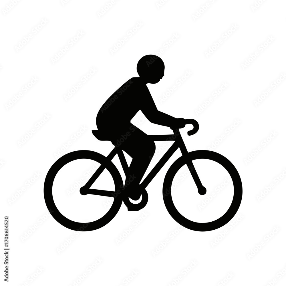 Fototapeta premium Silhouette a person riding a bicycle