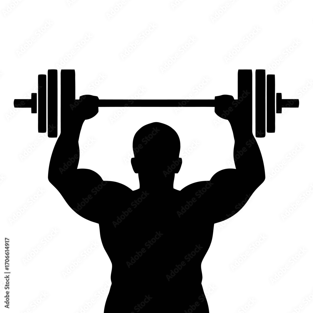 Naklejka premium Silhouette a bodybuilder lifting weights