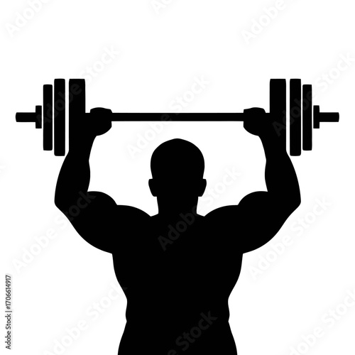 Silhouette a bodybuilder lifting weights