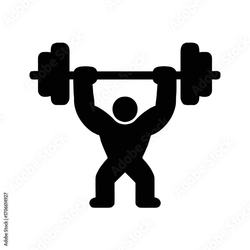 Silhouette a person lifting a barbell