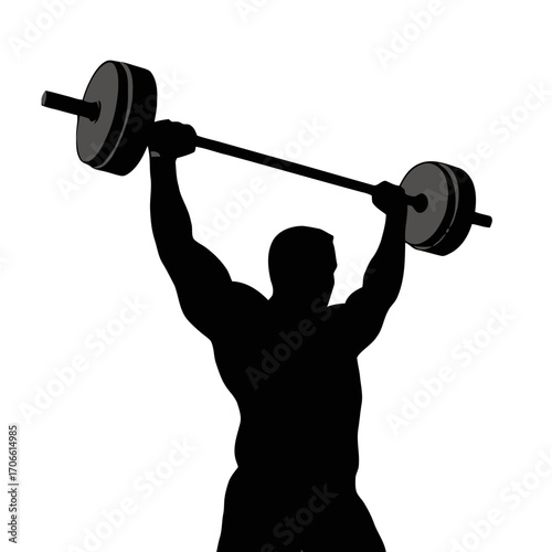 Silhouette a bodybuilder lifting a barbell