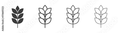 Wheat icons set vectors graphic designs