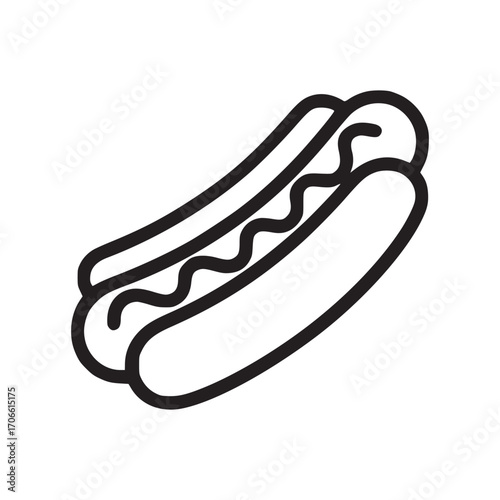 Illustration of a hot dog this minimalist design captures the essence of this classic american food, perfect for adding a touch of culinary charm to any project a simple yet effective visual