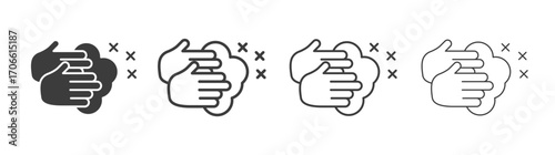 Wash your hands icons set vectors graphic designs