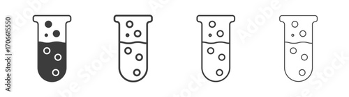 Test tube icons set vectors graphic designs