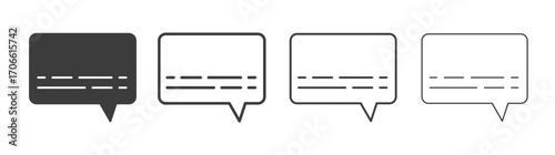 Subtitles icons set vectors graphic designs