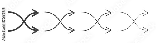 Shuffle icons set vectors graphic designs