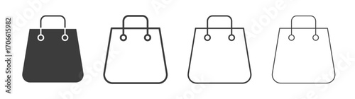 Shopping bag icons set vectors graphic designs
