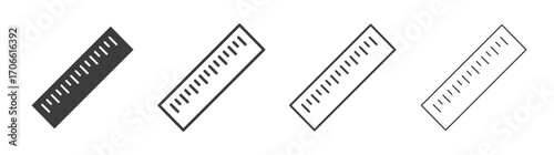 Ruler icons set vectors graphic designs