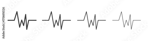 Pulse icons set vectors graphic designs