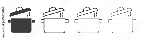 Pot icons set vectors graphic designs