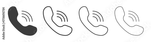 Phone call icons set vectors graphic designs