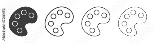 Palette icons set vectors graphic designs