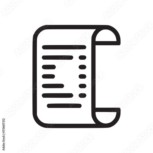 Illustration of a receipt, a detailed record of a transaction, itemizing purchases, costs, and taxes, essential for accounting, expense tracking, and financial management