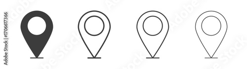 Marker icons set vectors graphic designs