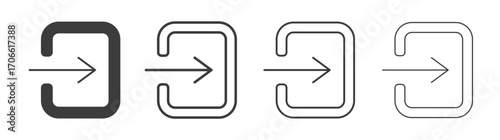 Log Out icons set vectors graphic designs