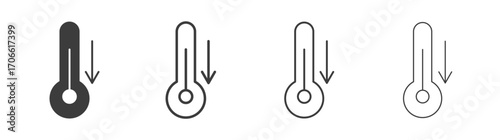 Low Temperature icons set vectors graphic designs