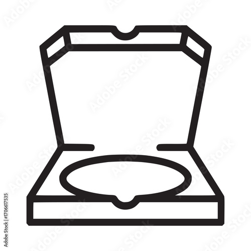 Vector art of an open pizza box, revealing its empty interior, a testament to a satisfying meal, hinting at the cheesy, saucy goodness that once resided within, now a memory of a shared feast