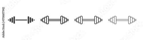 Gym icons set vectors graphic designs