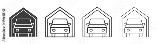 Garage car icons set vectors graphic designs