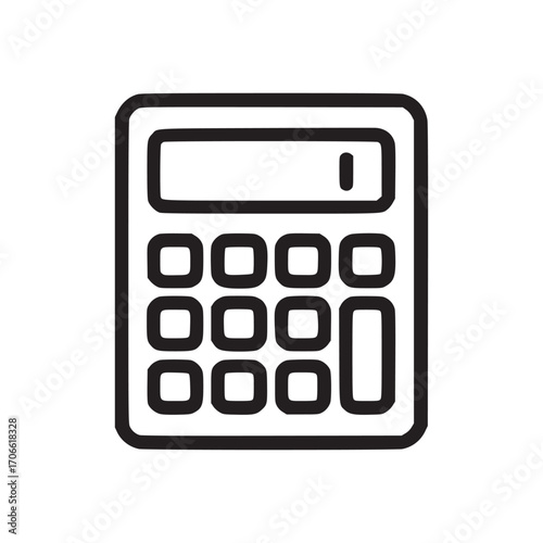 Vector art of calculator illustration, representing mathematical calculations, financial analysis, and accounting tasks, suitable for use in educational materials, business reports, and scientific pub