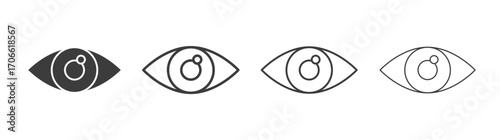 Eye icons set vectors graphic designs