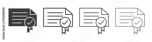 Diploma icons set vectors graphic designs