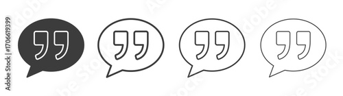 Comment quote icons set vectors graphic designs