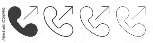 Call outgoing icons set vectors graphic designs